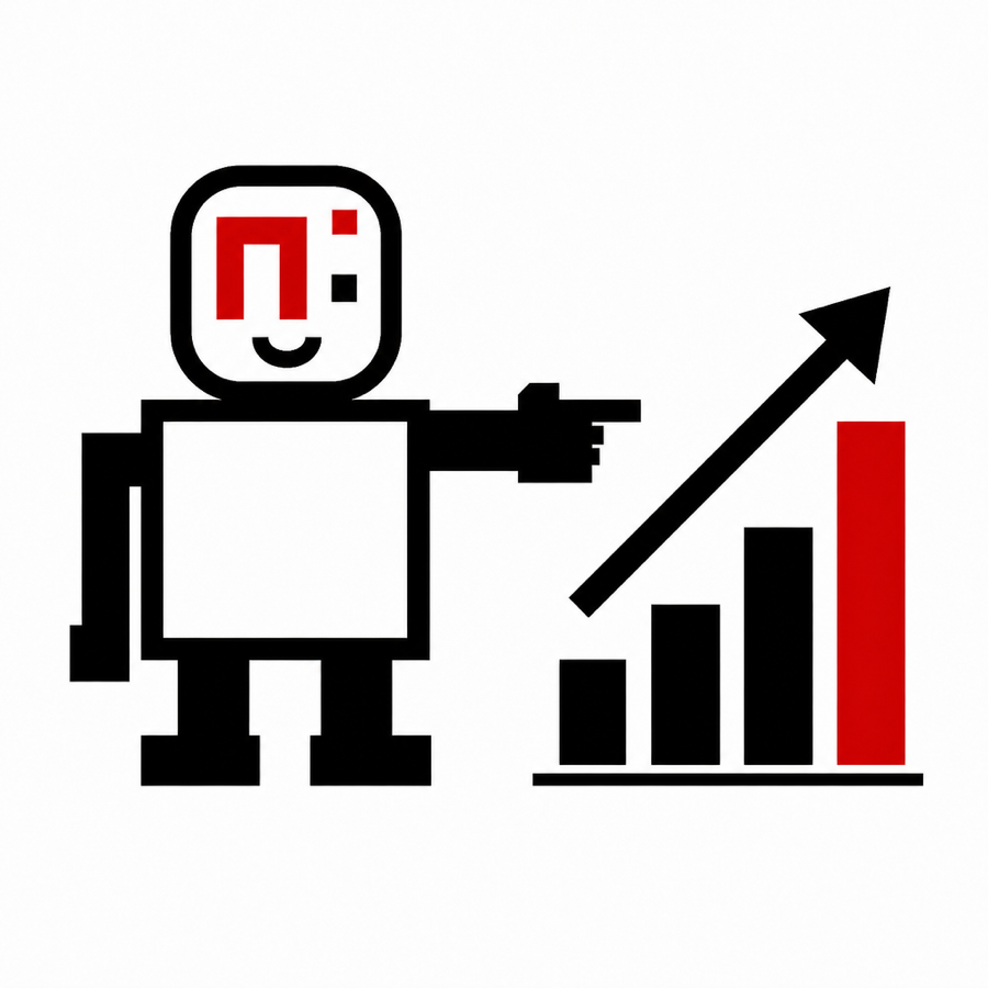 Character with growth chart