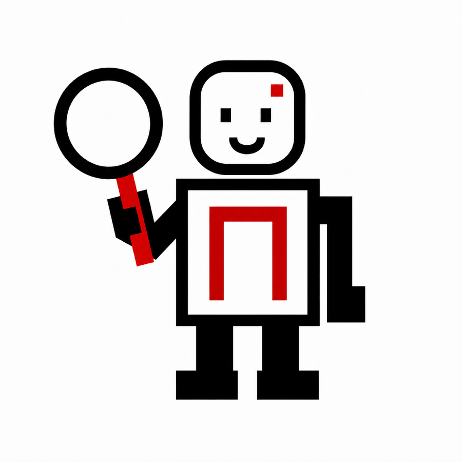 Character with magnifying glass