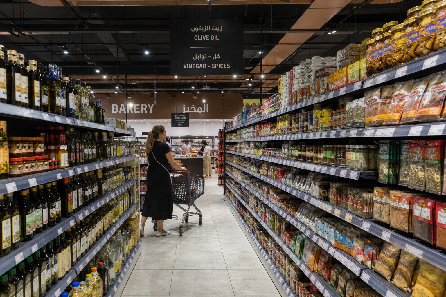 Busy specialty retail warehouse and grocery packing floor in the UAE