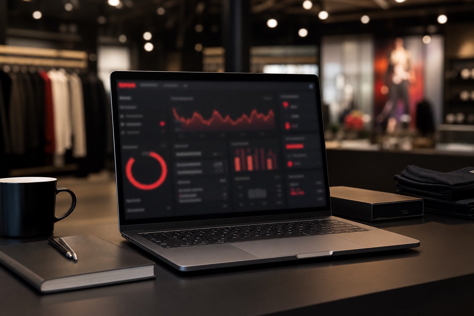 Retail desk with scattered systems