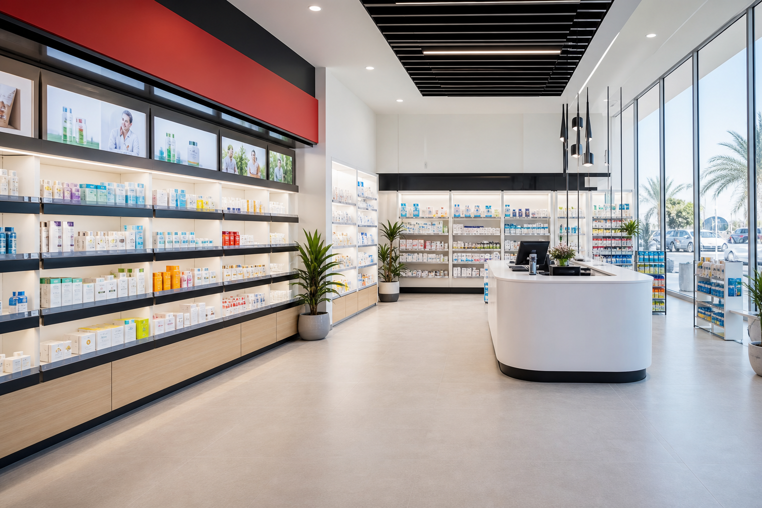 Pharmacy retail interior in the UAE